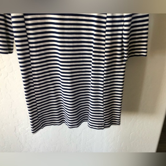 Madewell|Nautical striped Long sleeve shirt dress, size medium••Navy & white - Picture 5 of 12